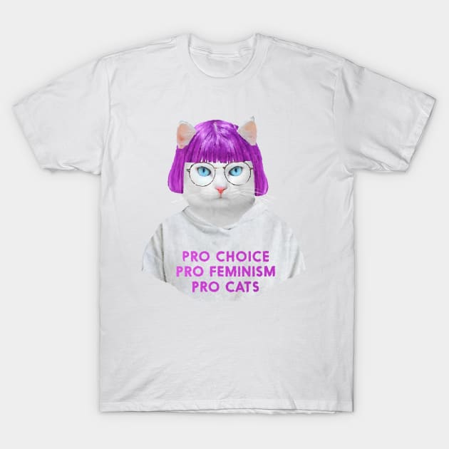 Feminist Cat T-Shirt by DarkMaskedCats